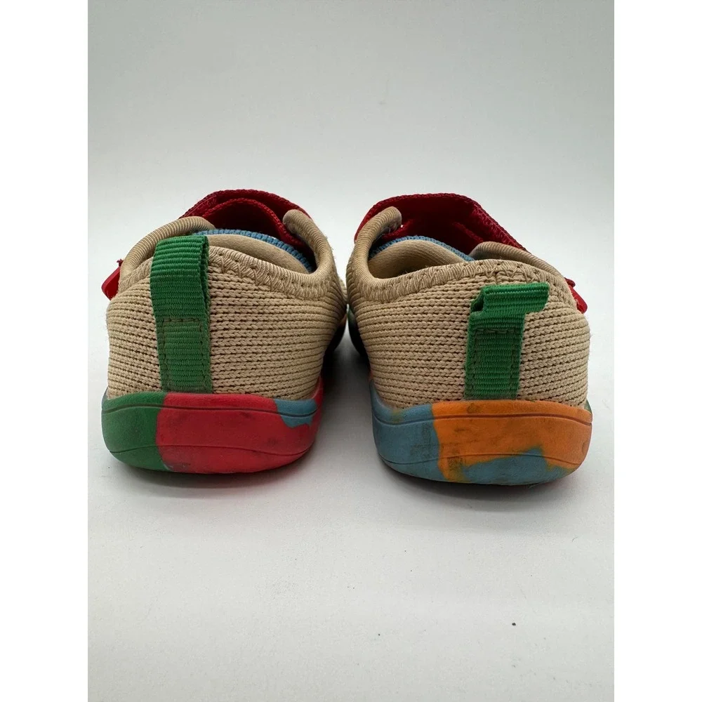 WHITIN Kids Barefoot Shoes US 9.5 Size 26 Beige Multicolor Double Strap Sneakers